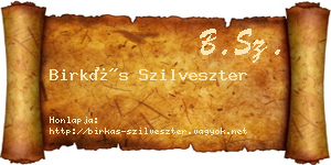 Birkás Szilveszter névjegykártya